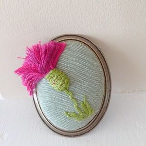 Handmade Vintage Style Floral Embroidered Brooch